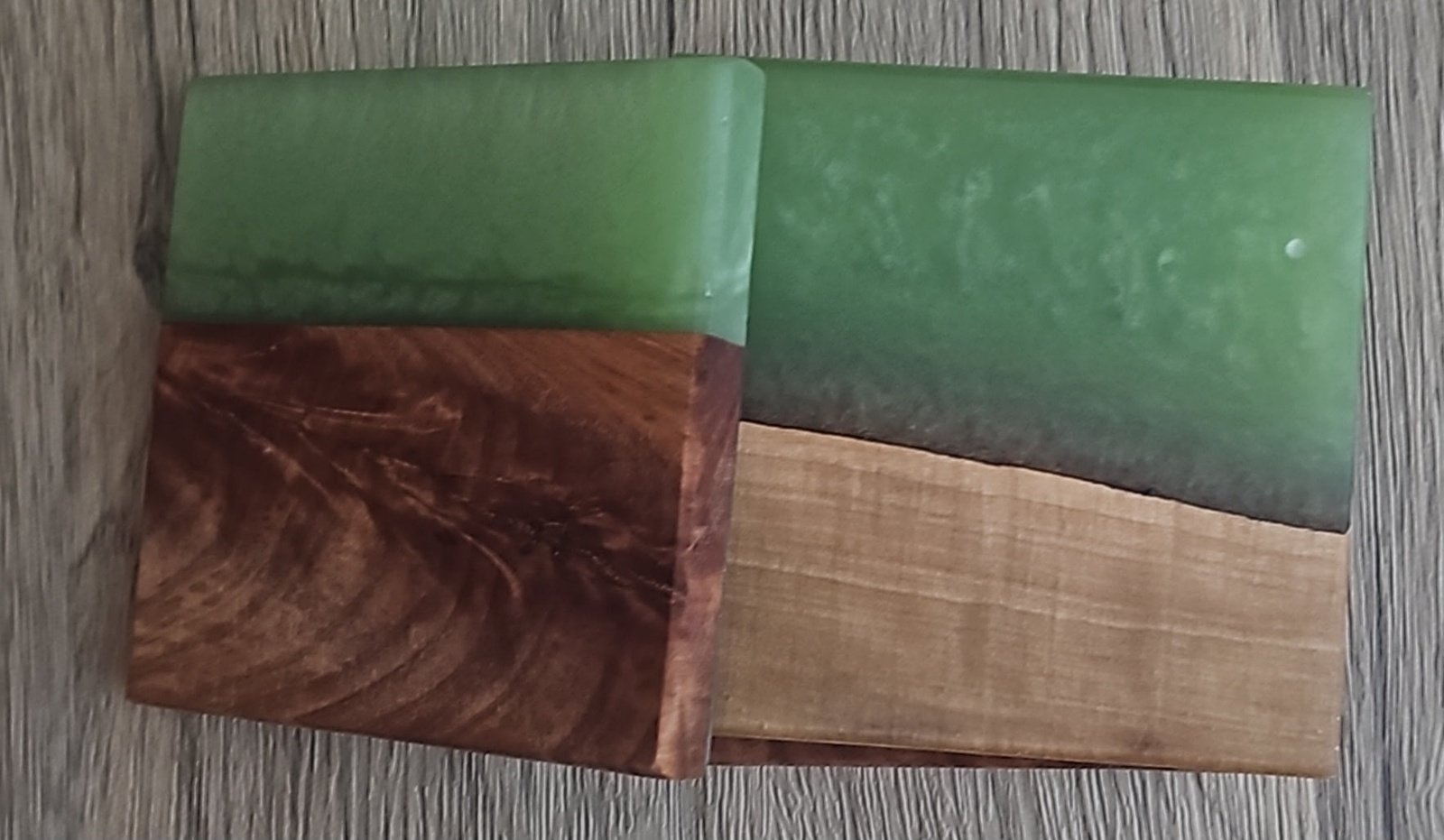 Maple Wood with Jade Epoxy Coaster