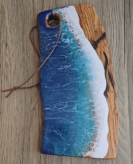 Olive Wood Ocean Charcuterie board or Cutting board