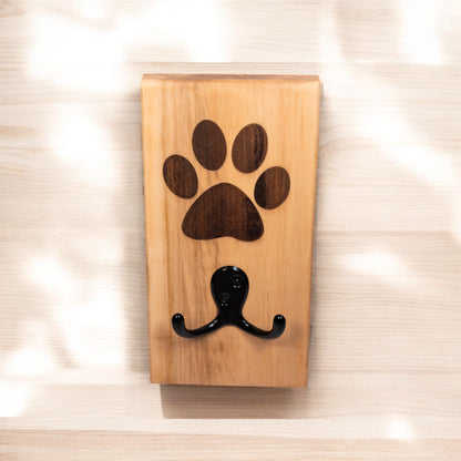 Ambrosia Maple Wall Mount Dog Paw Leash Holder
