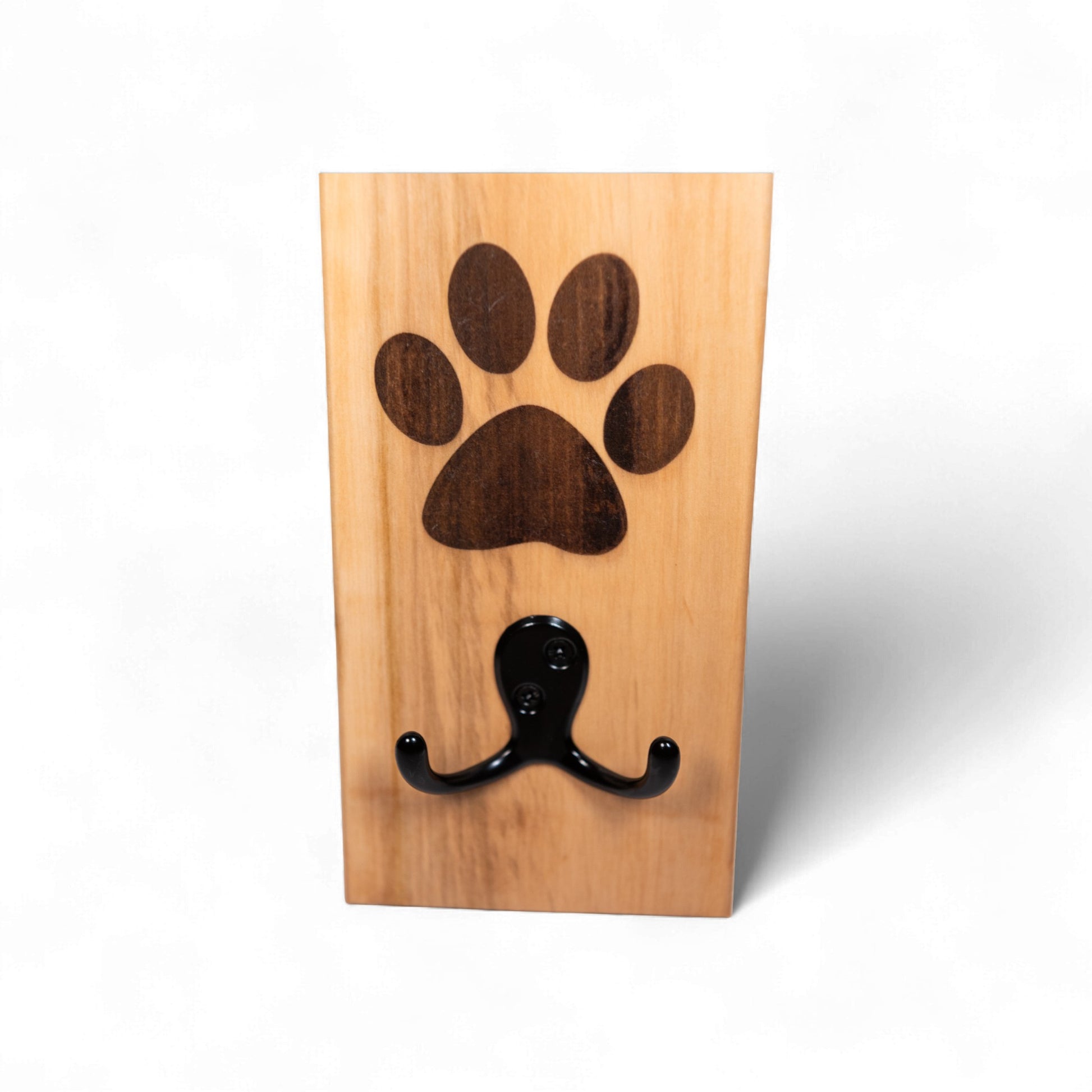 Ambrosia Maple Wall Mount Dog Paw Leash Holder