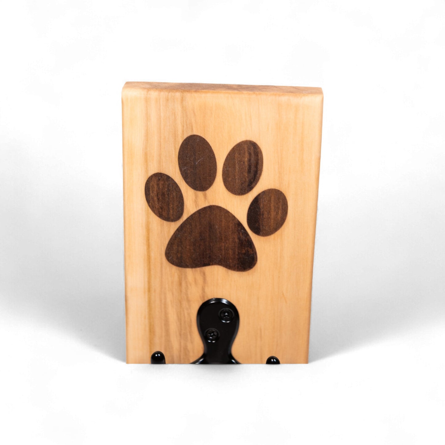 Ambrosia Maple Wall Mount Dog Paw Leash Holder