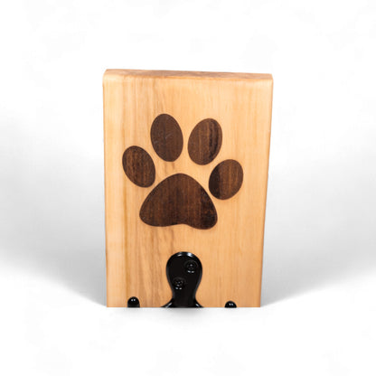 Ambrosia Maple Wall Mount Dog Paw Leash Holder