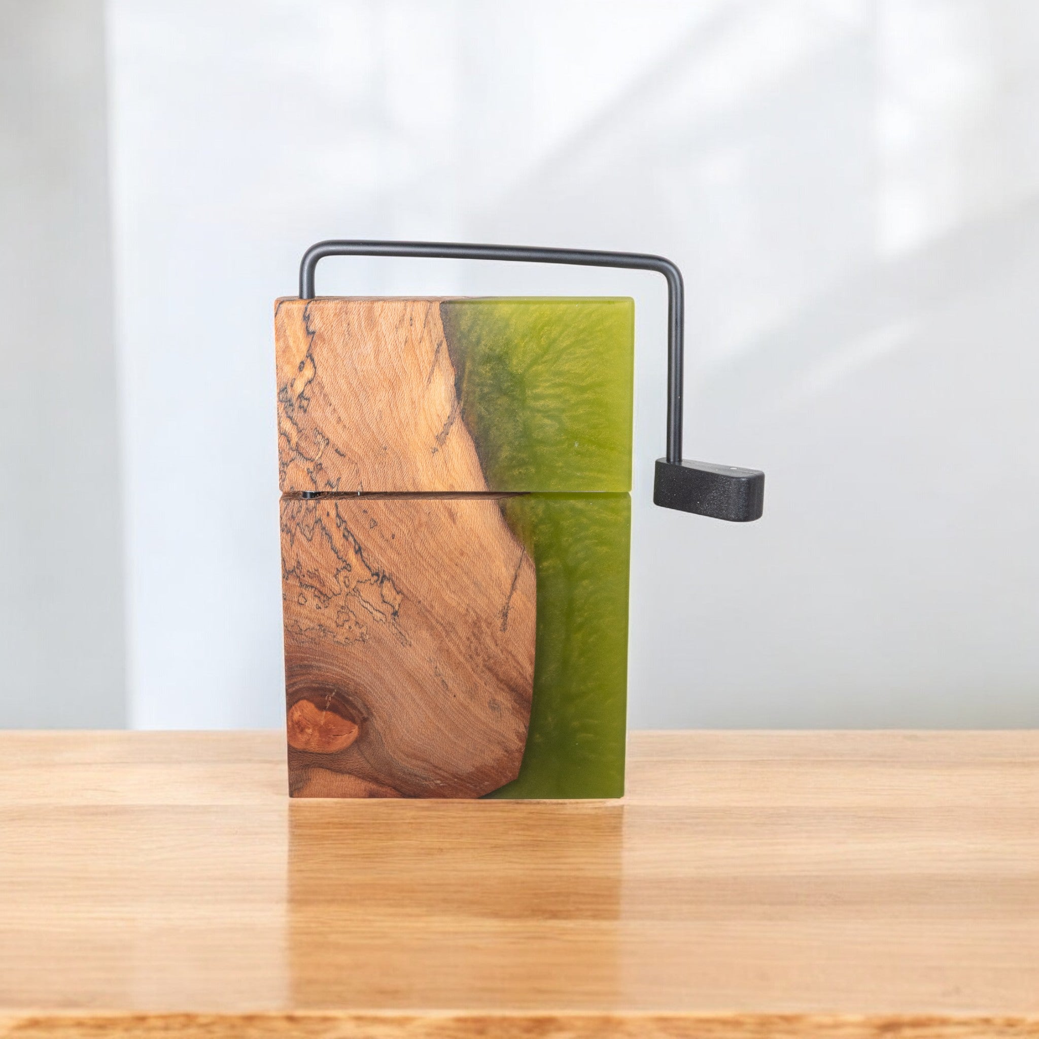 Ambrosia Maple Wood Olive Epoxy Cheese Slicer Board