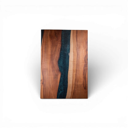 Apple Wood Dark Blue Epoxy Charcuterie Boards/Serving Board