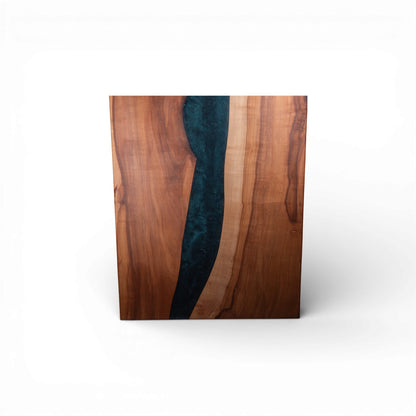 Apple Wood Dark Blue Epoxy Charcuterie Boards/Serving Board