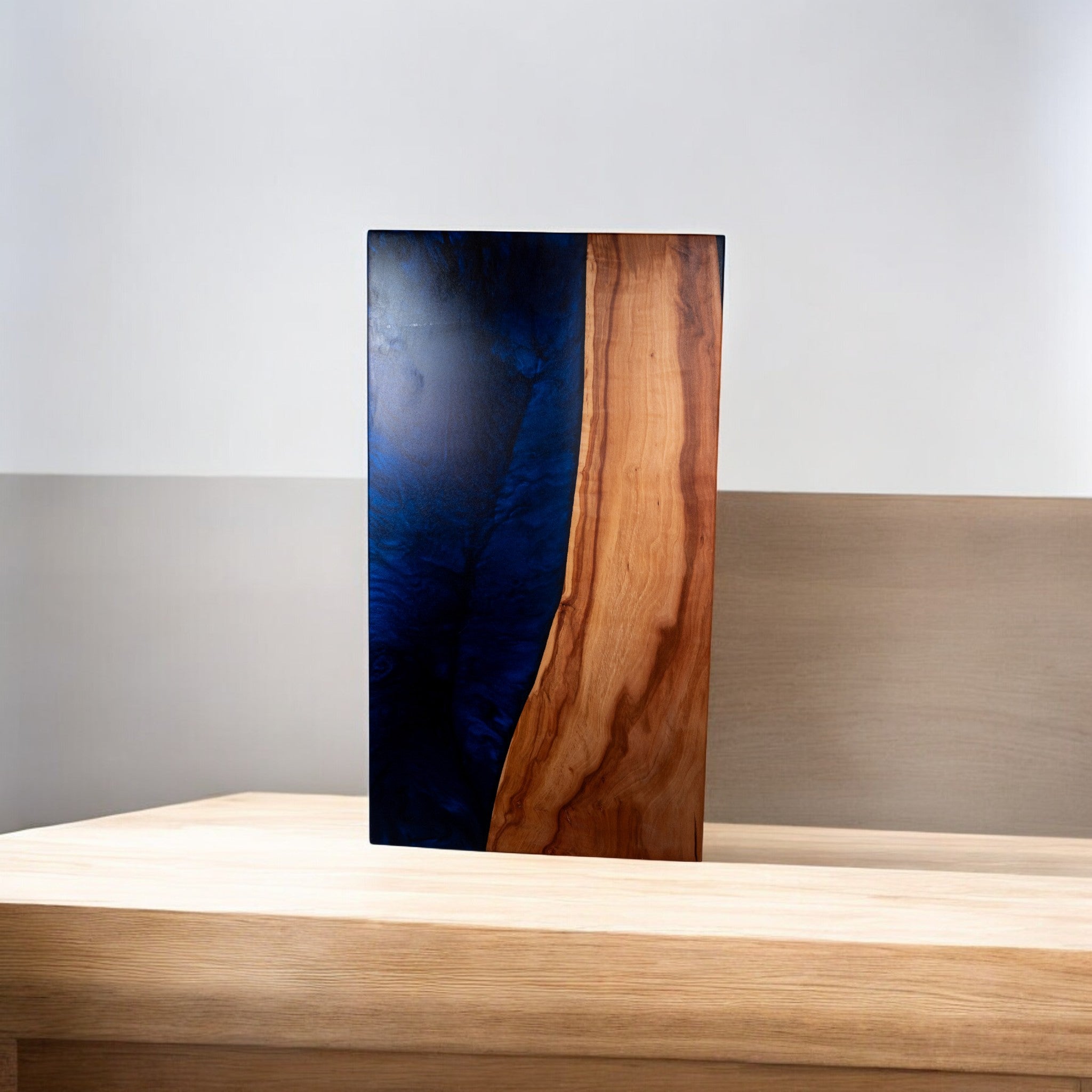 Apple Wood with Dark Blue Epoxy Charcuterie Boards/Serving Board