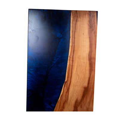 Apple Wood with Dark Blue Epoxy Charcuterie Boards/Serving Board