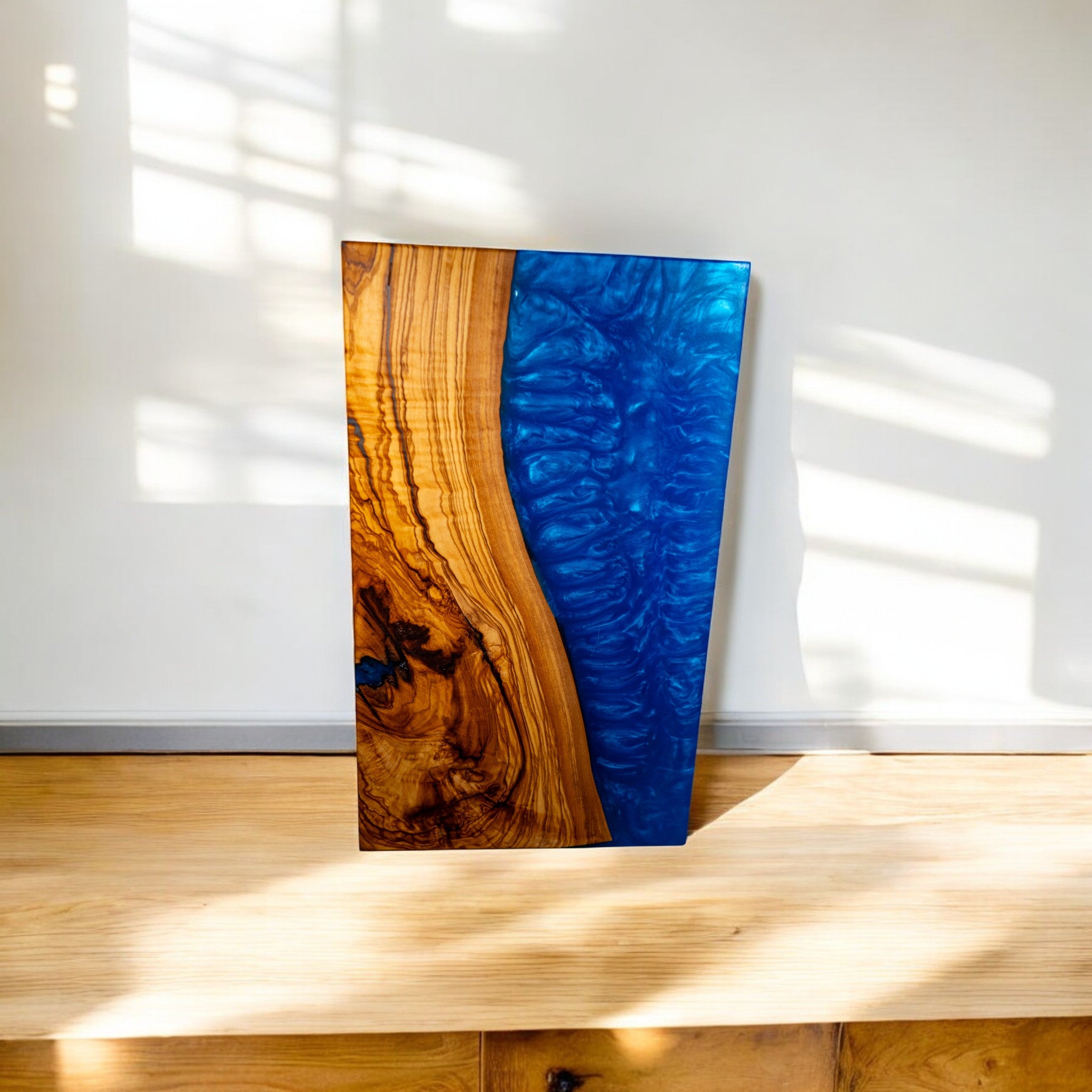 Blue Epoxy Olive Wood Charcuterie Boards/Serving Board