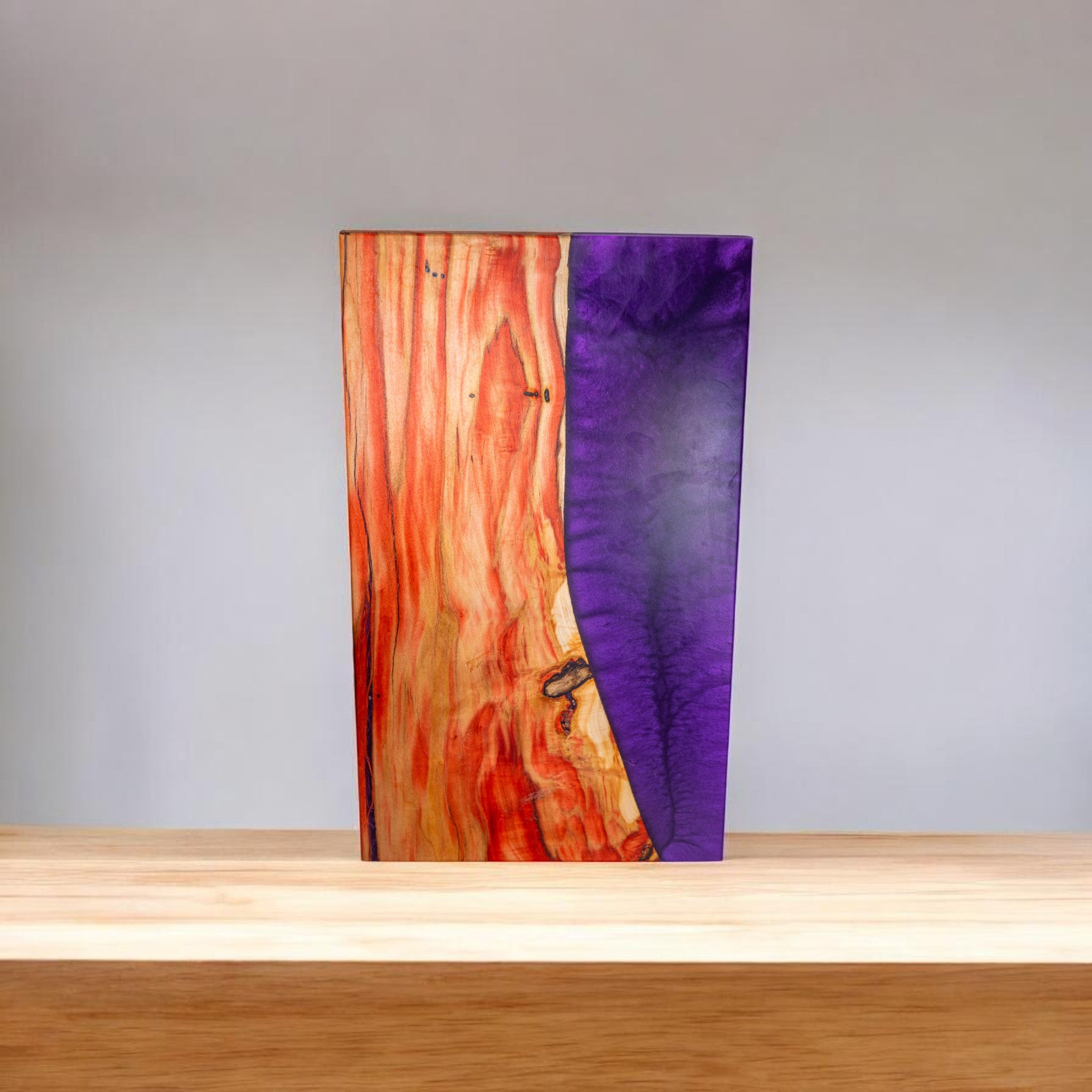 Box Elder Wood with Purple Epoxy Charcuterie Boards/Serving Board