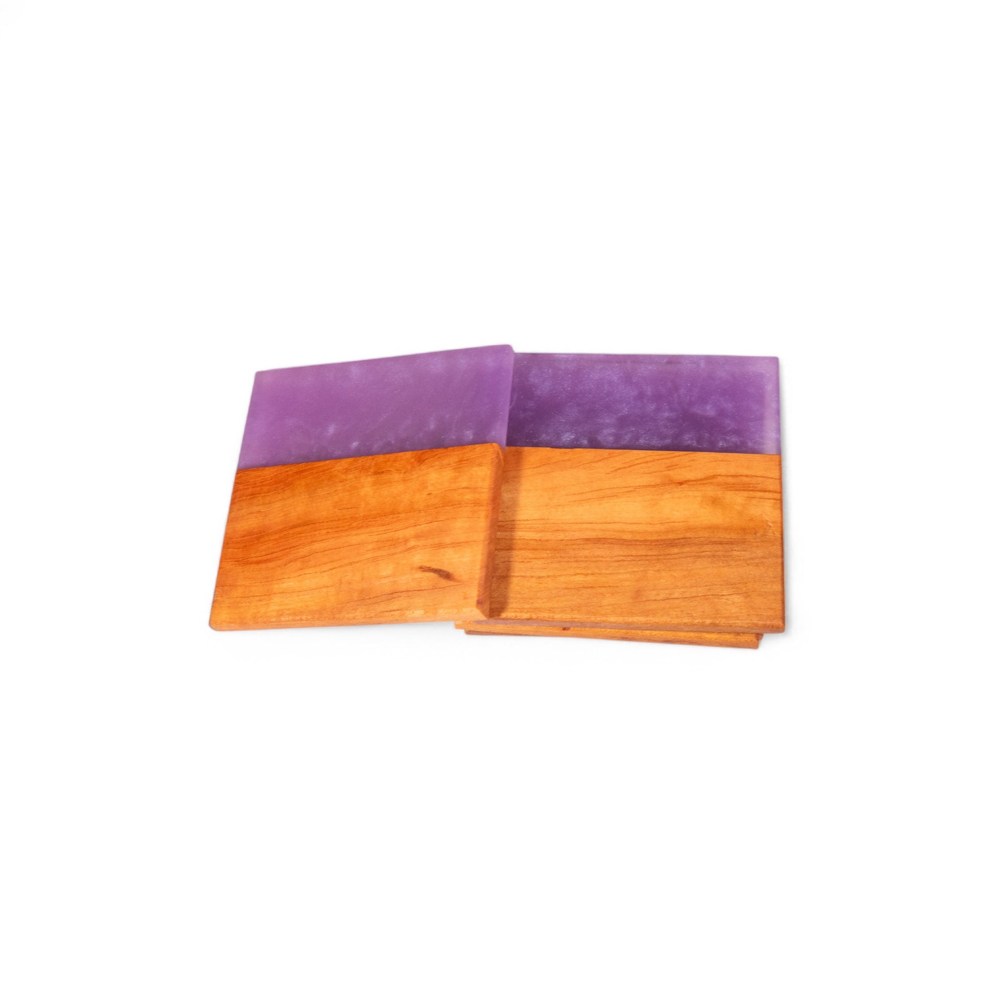 Cherry with Light Purple Epoxy Coaster