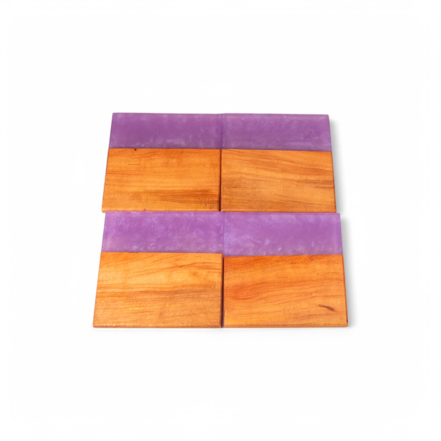 Cherry with Light Purple Epoxy Coaster