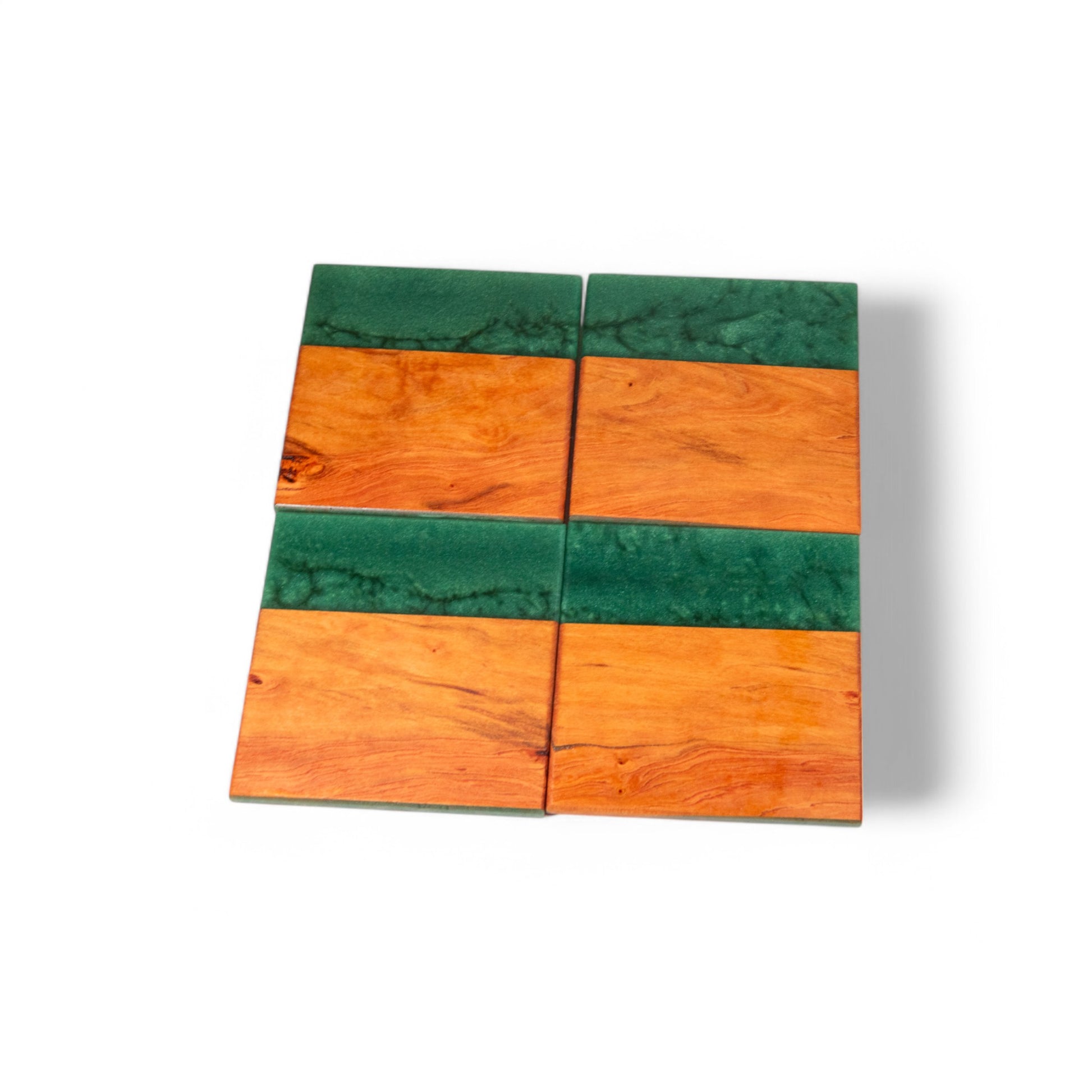 Cherry with Turquoise Epoxy Coaster