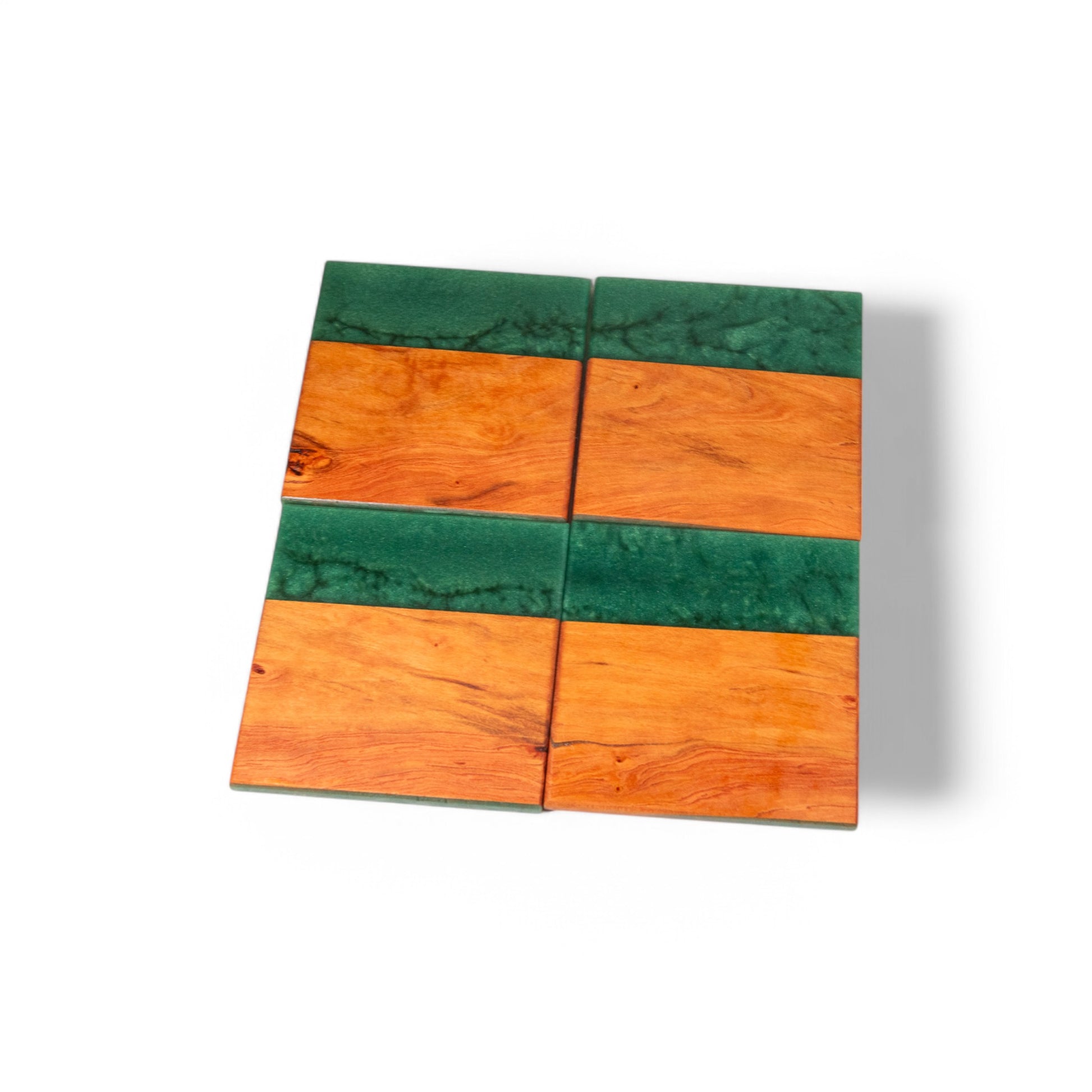 Cherry with Turquoise Epoxy Coaster