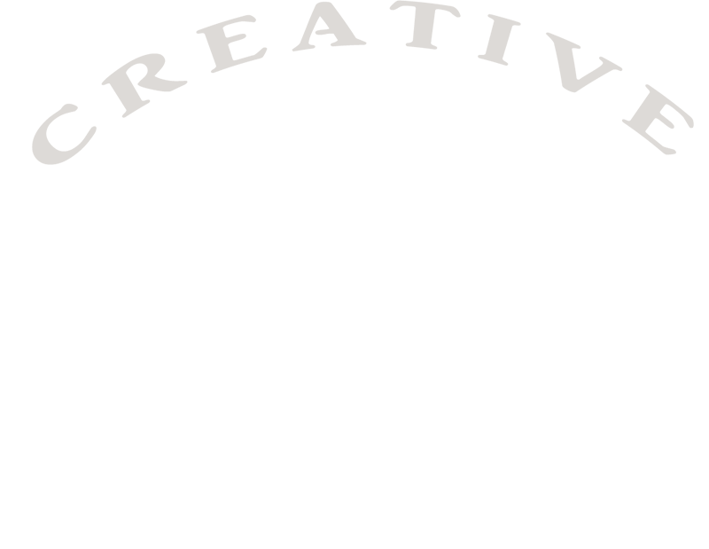 Text 'CREATIVE' in a decorative font on a white background - Creative Spruce Woodworking Logo