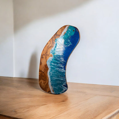 Ocean Wave Olive Wood Charcuterie Boards, Serving Board, Cutting Board