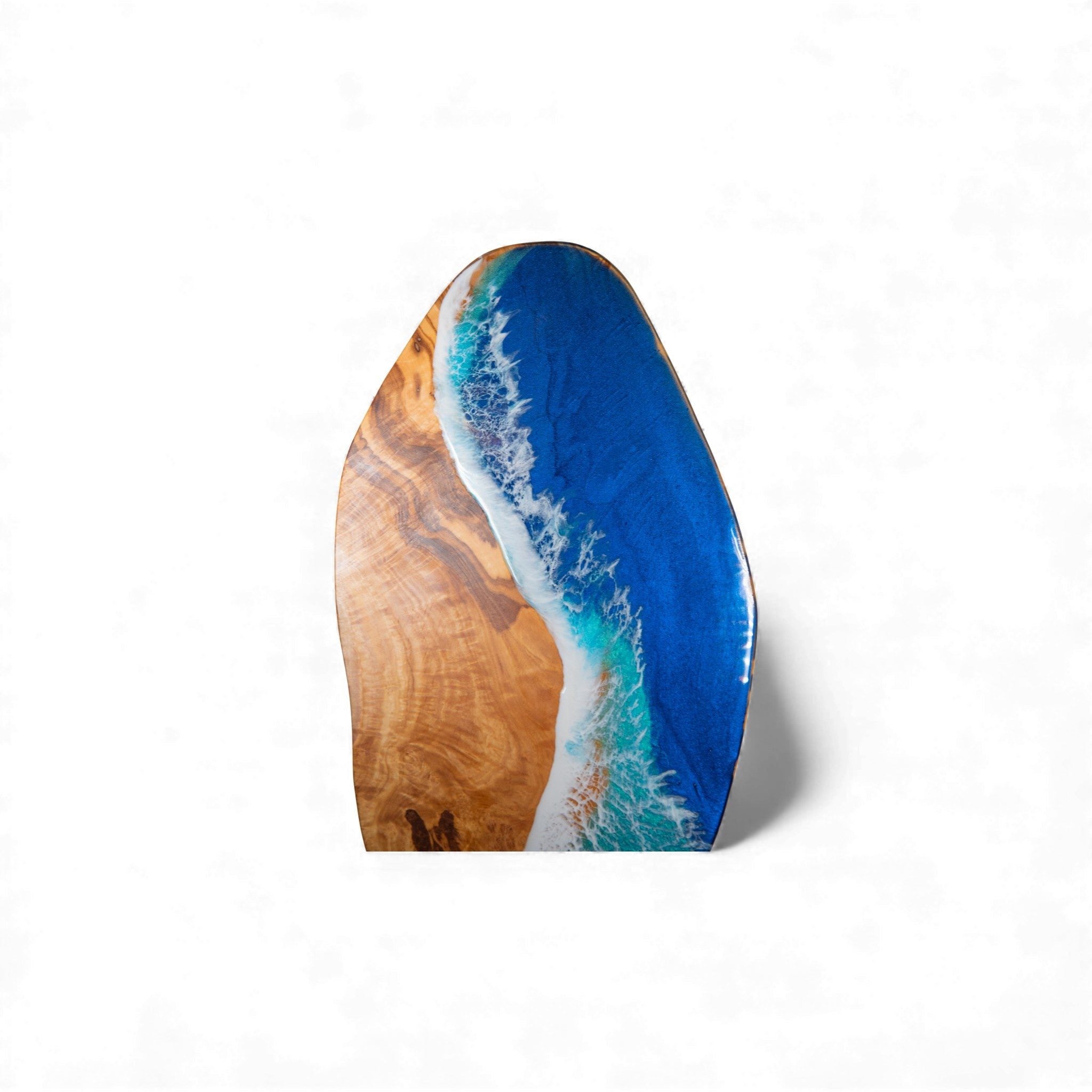 Handcrafted Ocean Wave Olive Wood Charcuterie Board - Serving Platter