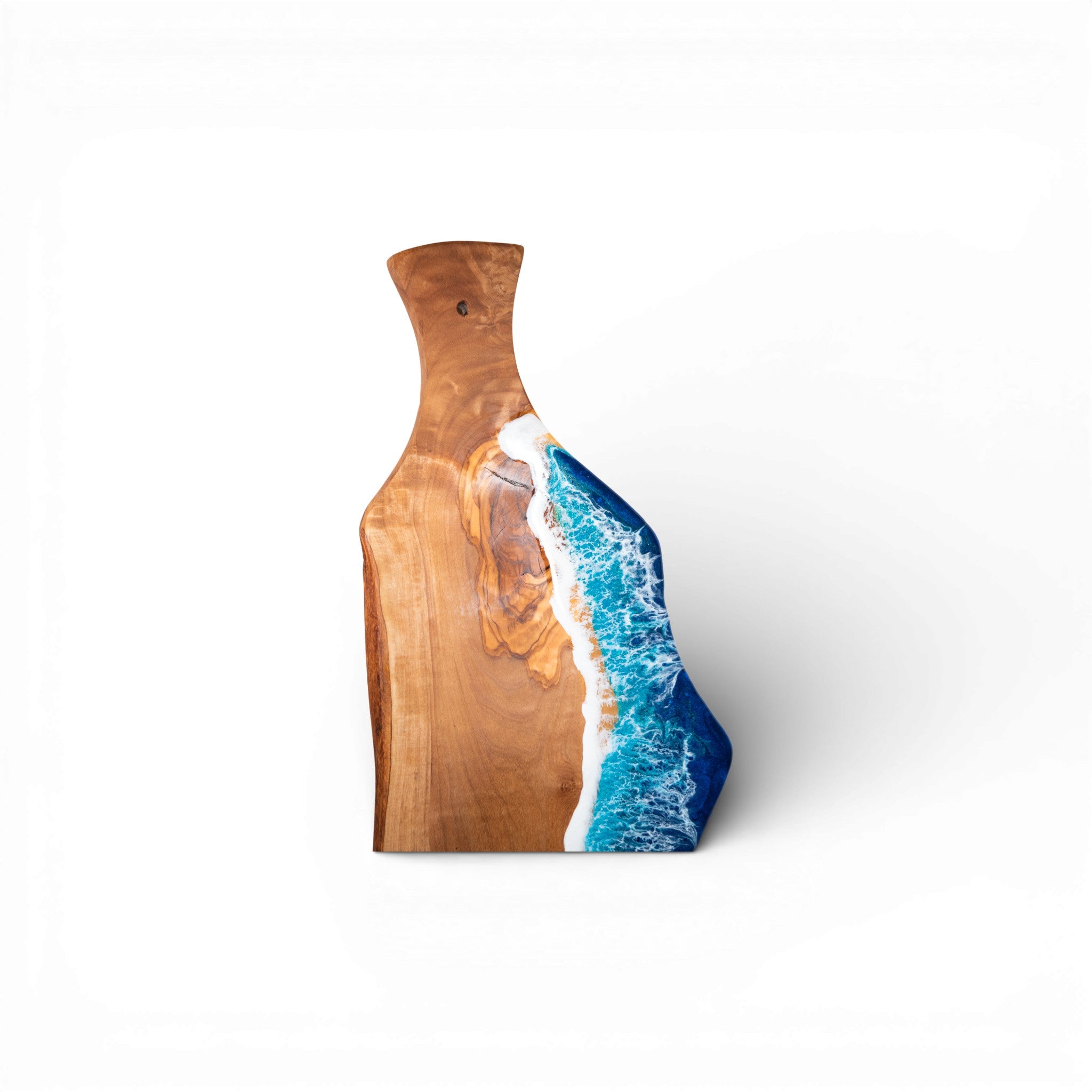 Handcrafted Ocean Wave Olive Wood Charcuterie Board - Serving Platter