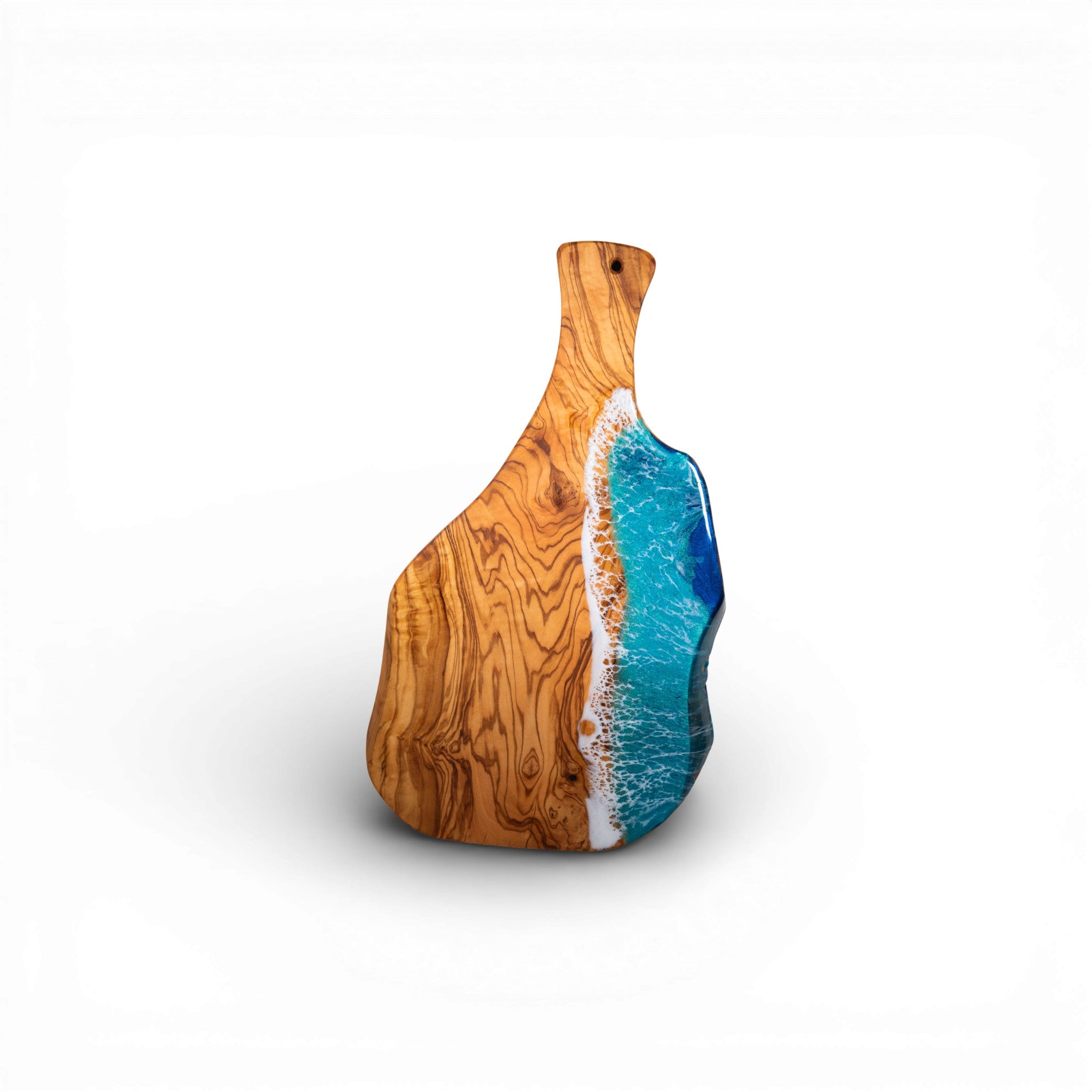 Handcrafted Ocean Wave Olive Wood Charcuterie Board - Serving Platter