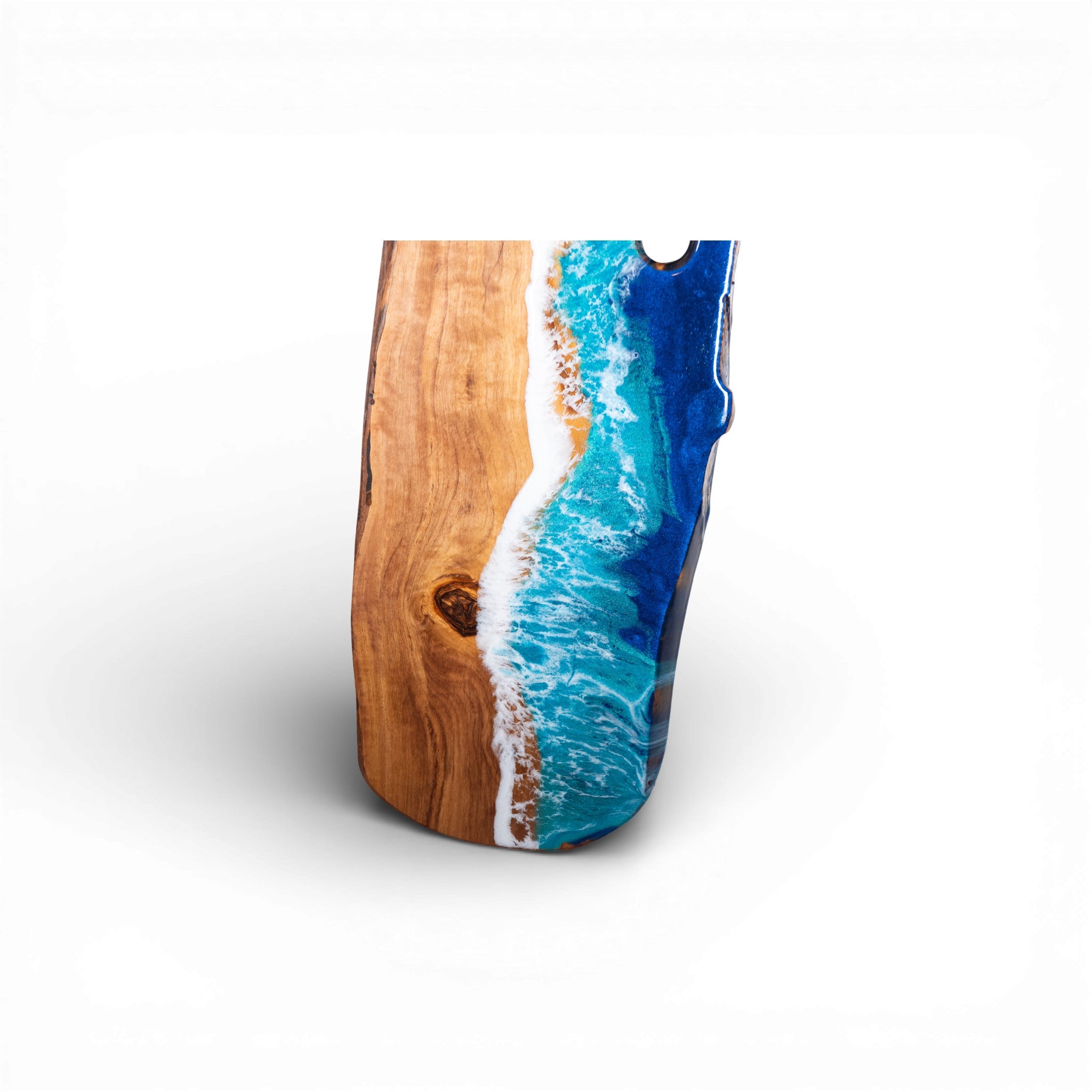 Handcrafted Ocean Wave Olive Wood Charcuterie Board - Serving Platter