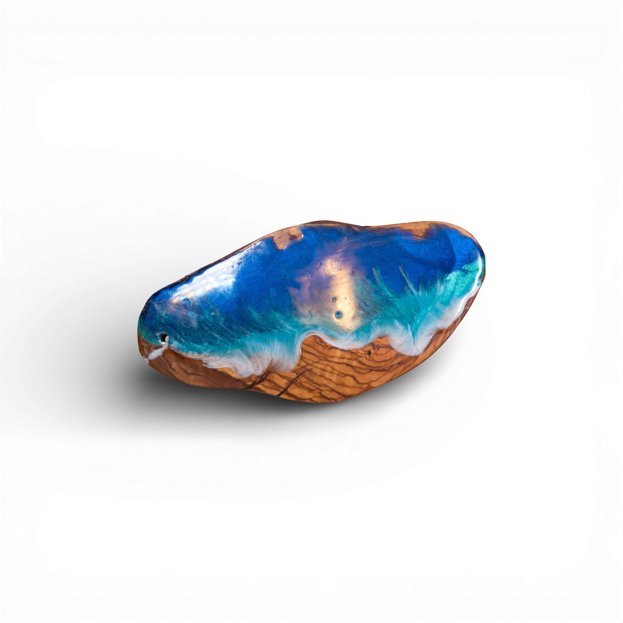 Handcrafted Ocean Wave Olive Wood Charcuterie Board - Serving Platter