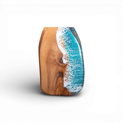 Handcrafted Ocean Wave Olive Wood Charcuterie Board - Serving Platter