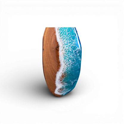 Handcrafted Ocean Wave Olive Wood Charcuterie Board - Serving Platter