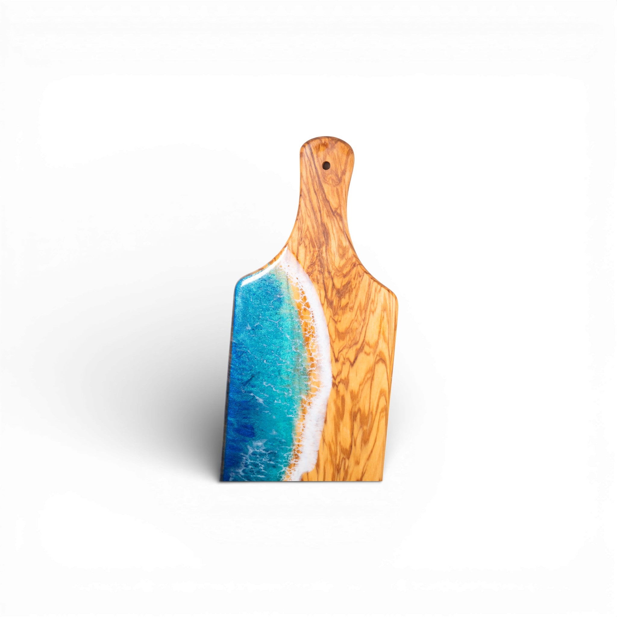 Handcrafted Ocean Wave Olive Wood Charcuterie Board - Serving Platter