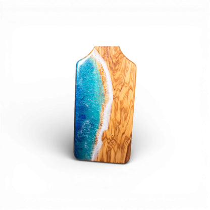 Handcrafted Ocean Wave Olive Wood Charcuterie Board - Serving Platter