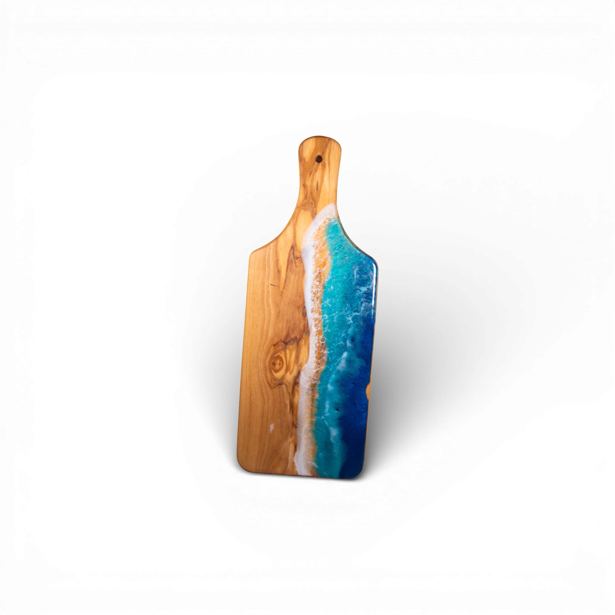 Handcrafted Ocean Wave Olive Wood Charcuterie Board - Serving Platter