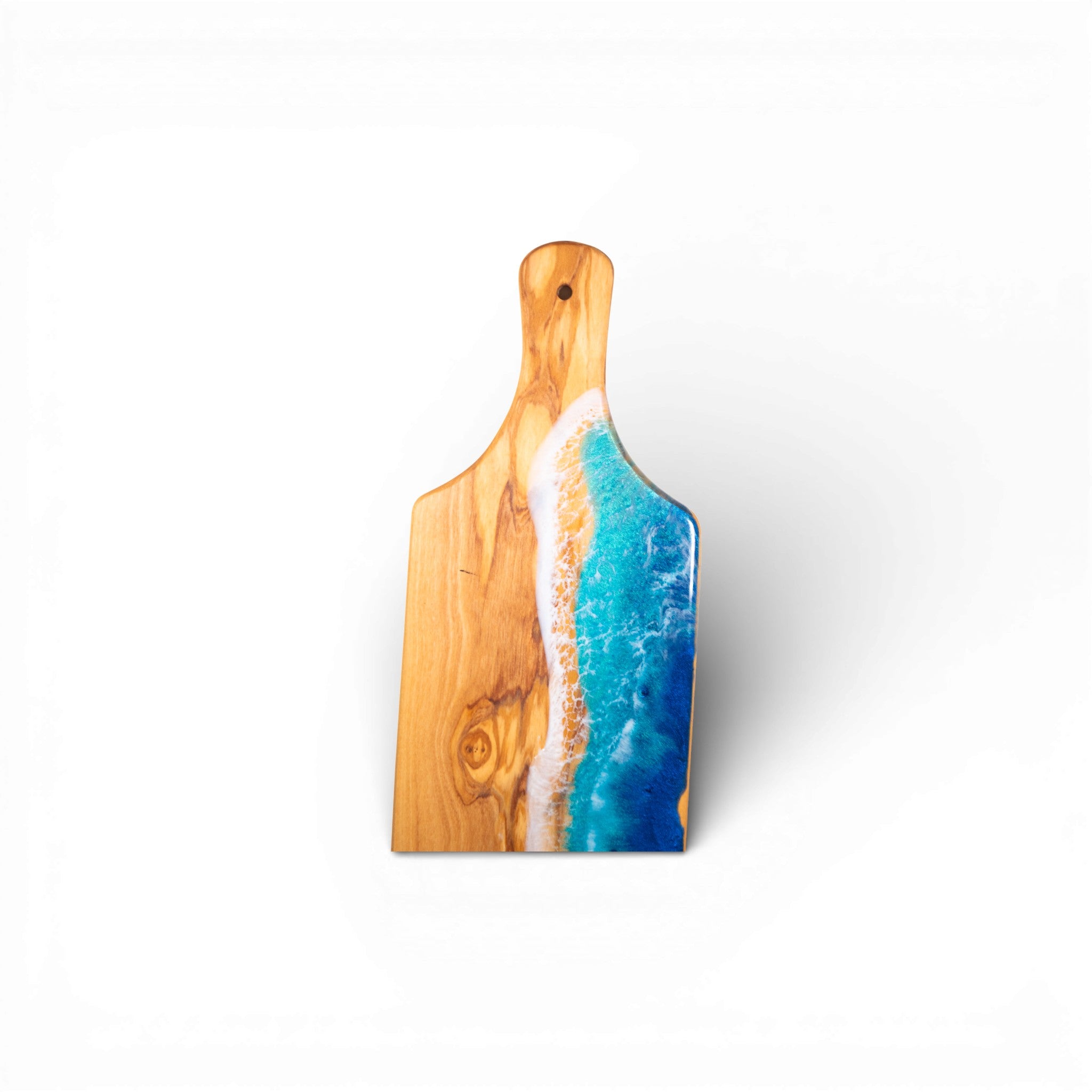 Handcrafted Ocean Wave Olive Wood Charcuterie Board - Serving Platter