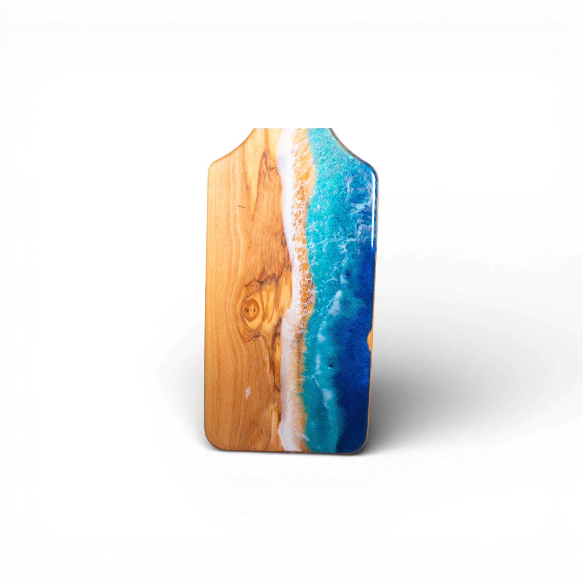 Handcrafted Ocean Wave Olive Wood Charcuterie Board - Serving Platter