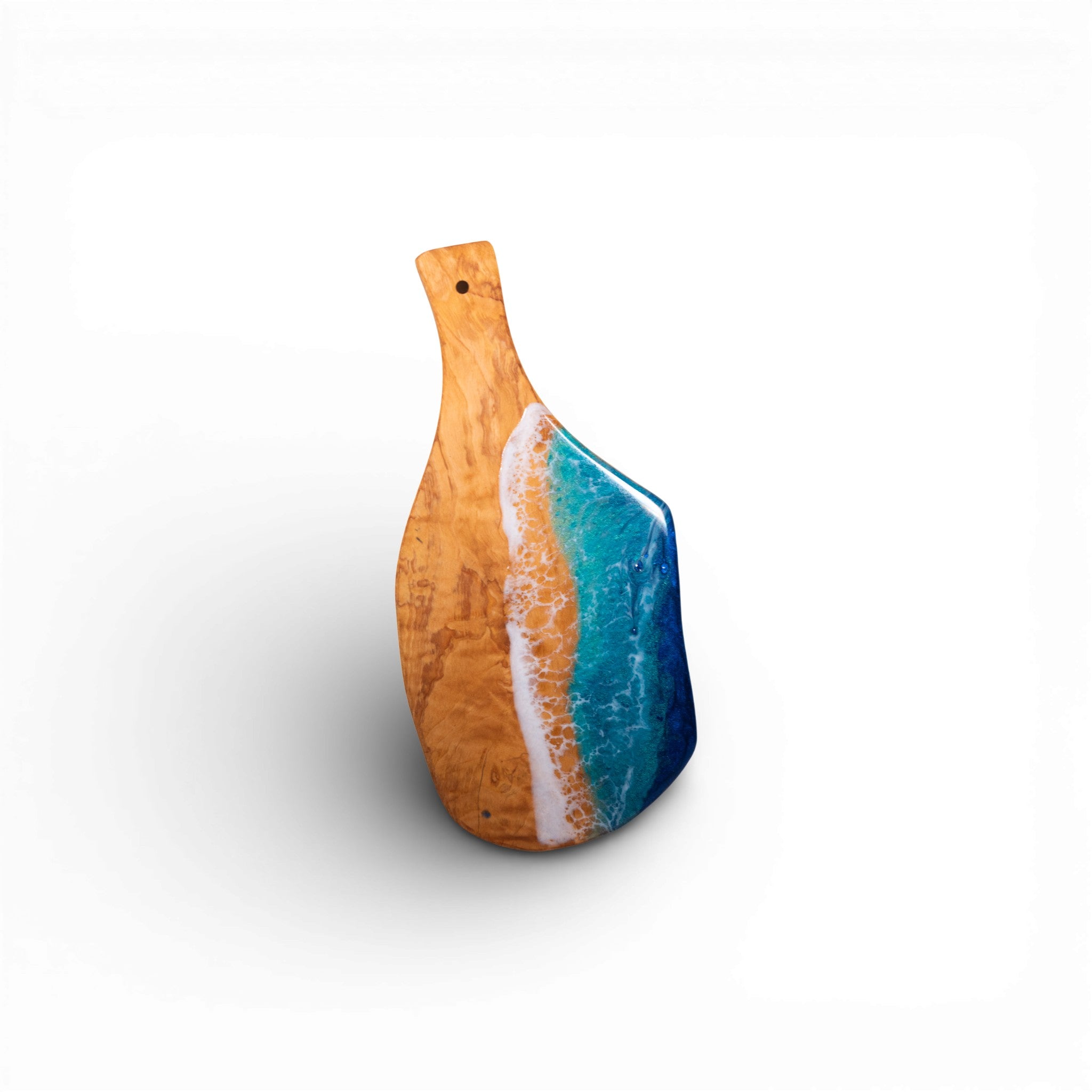 Handcrafted Ocean Wave Olive Wood Charcuterie Board - Serving Platter