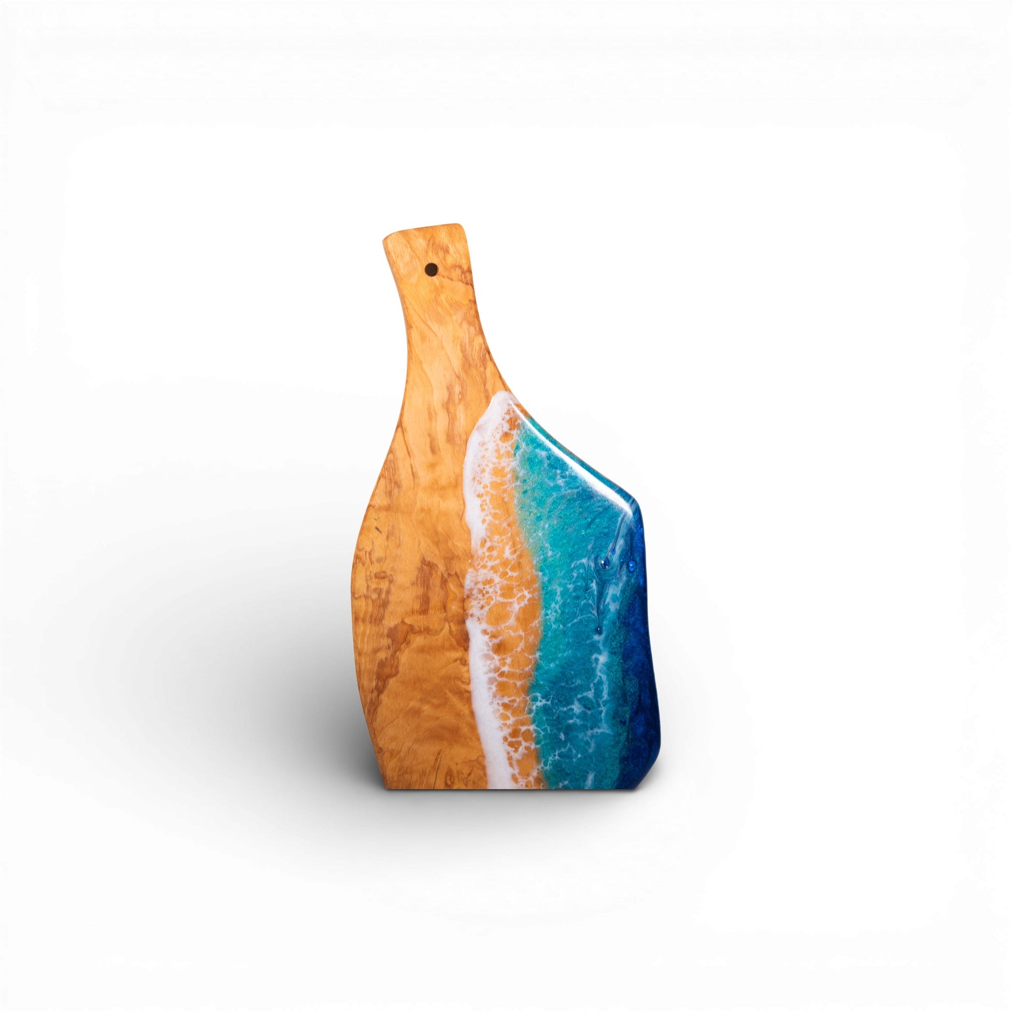 Handcrafted Ocean Wave Olive Wood Charcuterie Board - Serving Platter