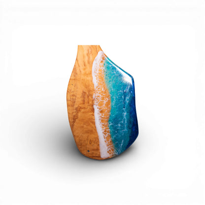 Handcrafted Ocean Wave Olive Wood Charcuterie Board - Serving Platter