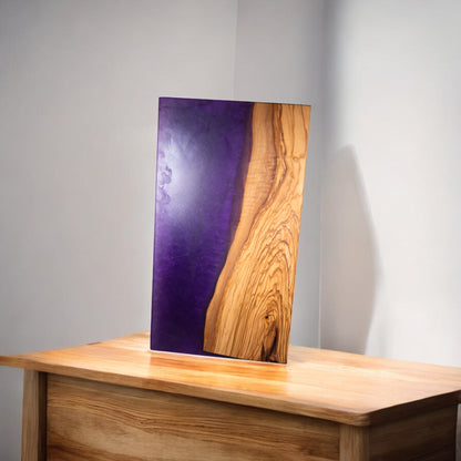 Olive  Wood with Purple Epoxy Charcuterie Boards/Serving Board
