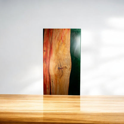 Handcrafted Box Elder Wood with Dark Green Epoxy Charcuterie Board - Serving Platter