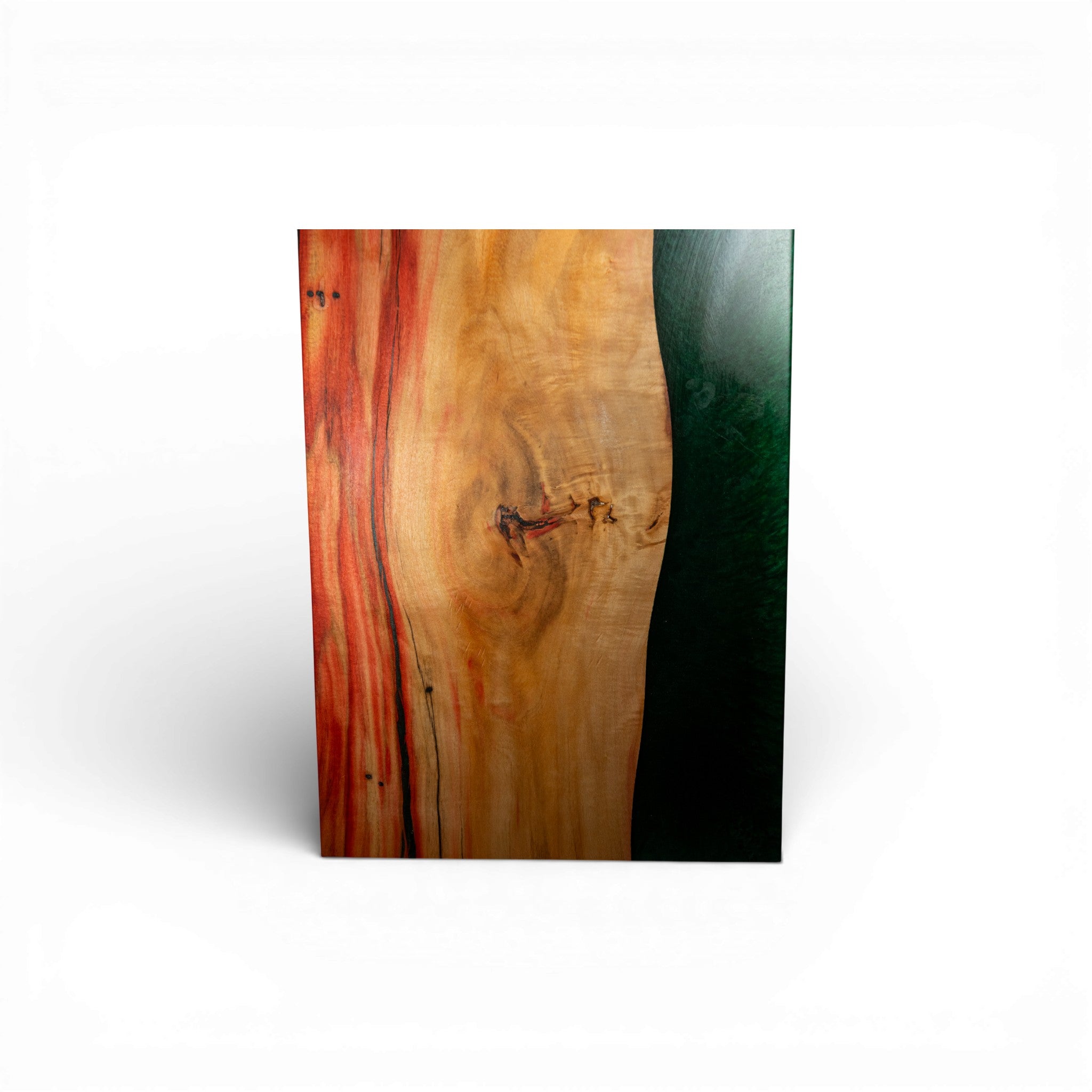 Handcrafted Box Elder Wood with Dark Green Epoxy Charcuterie Board - Serving Platter