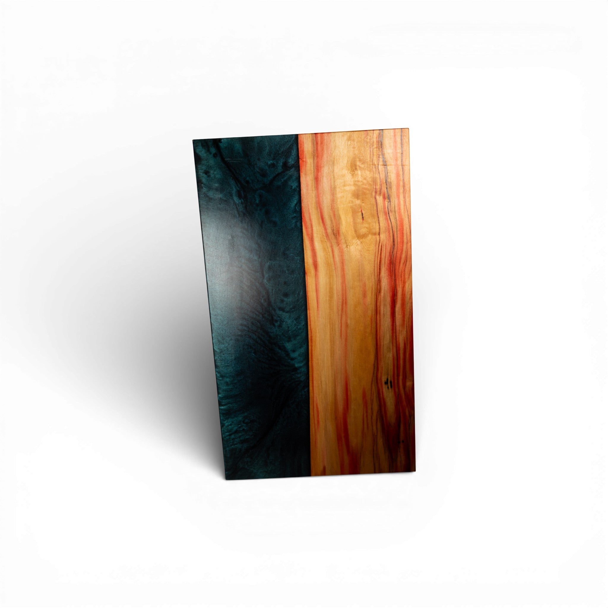 Handcrafted Box Elder Wood with Grey Metal Epoxy Charcuterie Board - Serving Platter