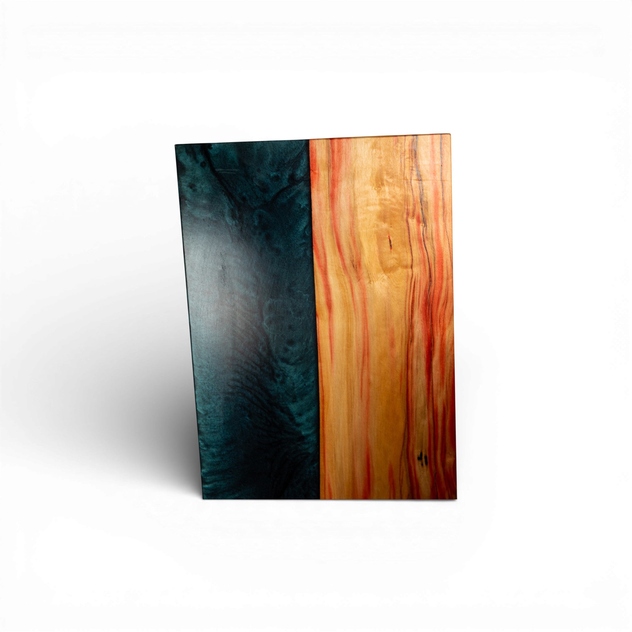 Handcrafted Box Elder Wood with Grey Metal Epoxy Charcuterie Board - Serving Platter