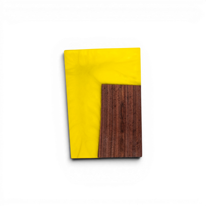 Walnut with Yellow Epoxy Cheese Slicer Board
