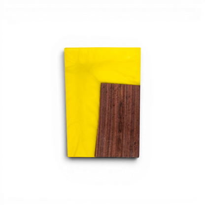 Walnut with Yellow Epoxy Cheese Slicer Board