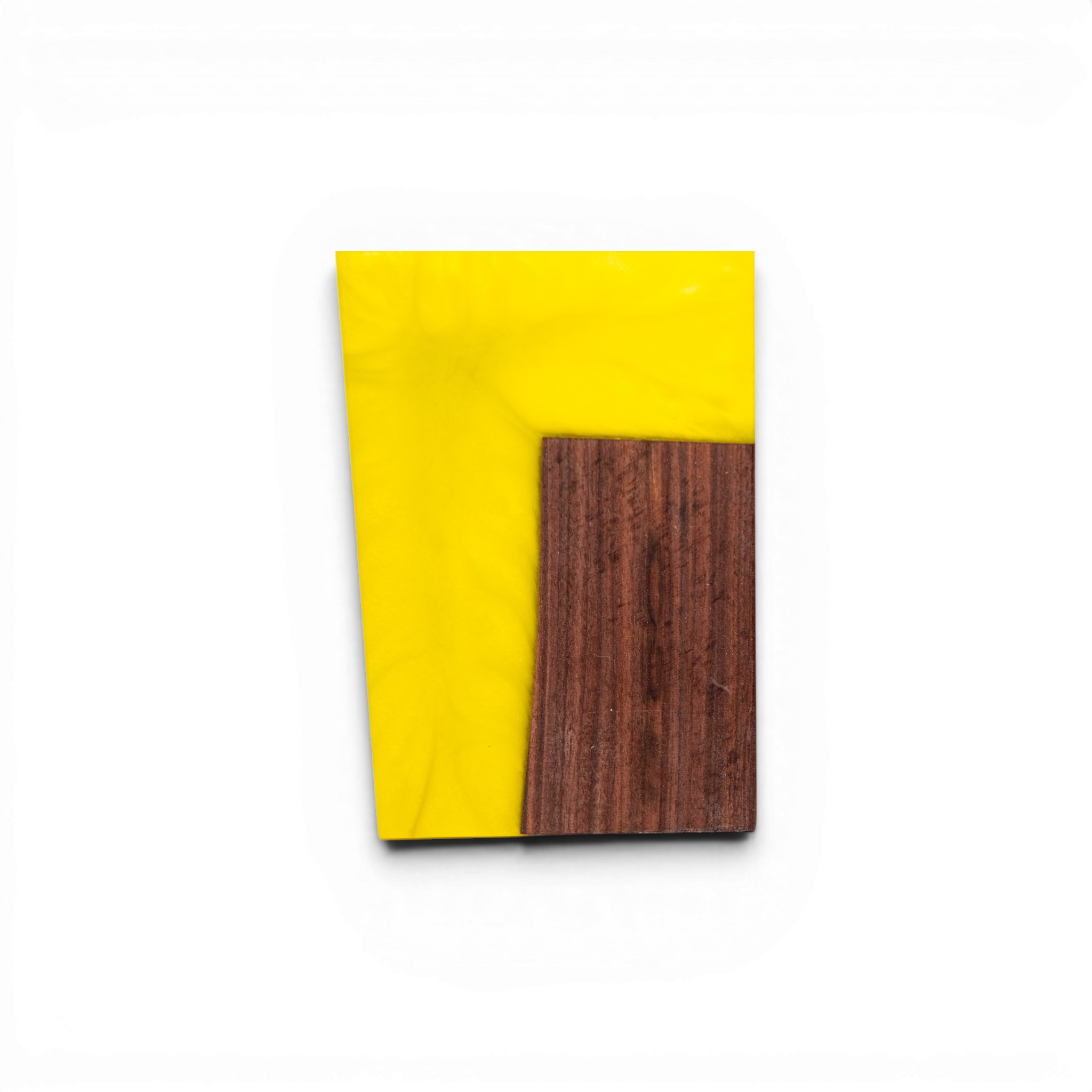 Walnut with Yellow Epoxy Cheese Slicer Board