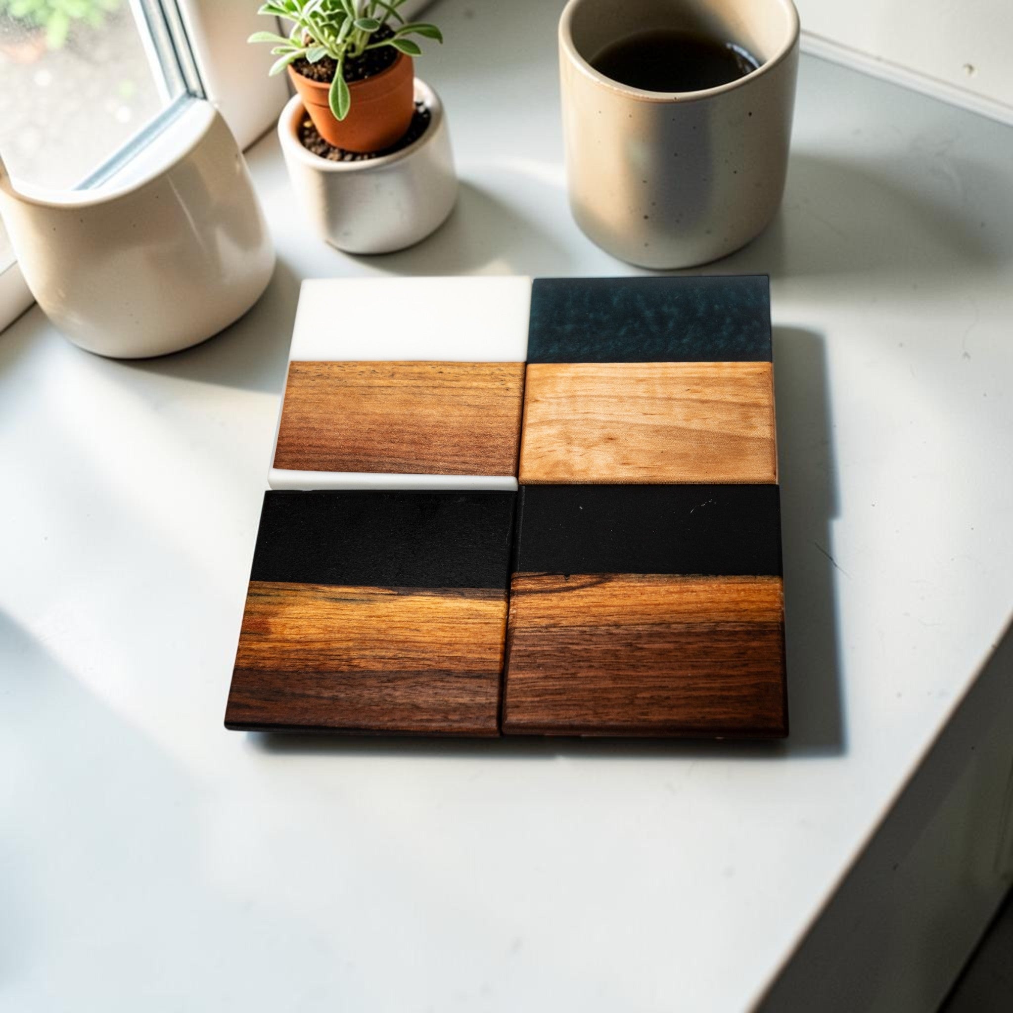 Mix Wood with Mix Epoxy Coaster