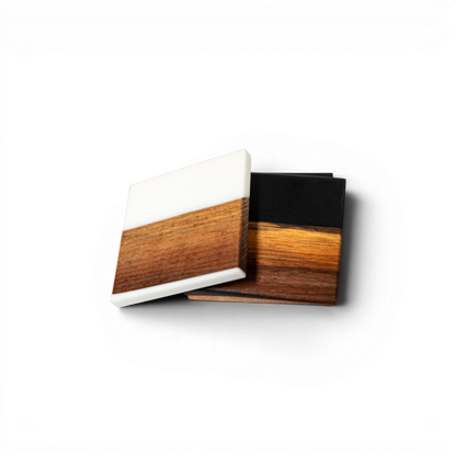Mix Wood with Mix Epoxy Coaster