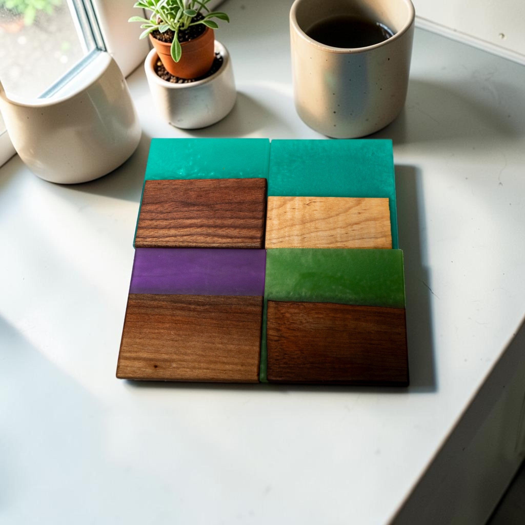 Mix Wood with Mix Epoxy Coaster
