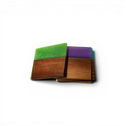 Mix Wood with Mix Epoxy Coaster