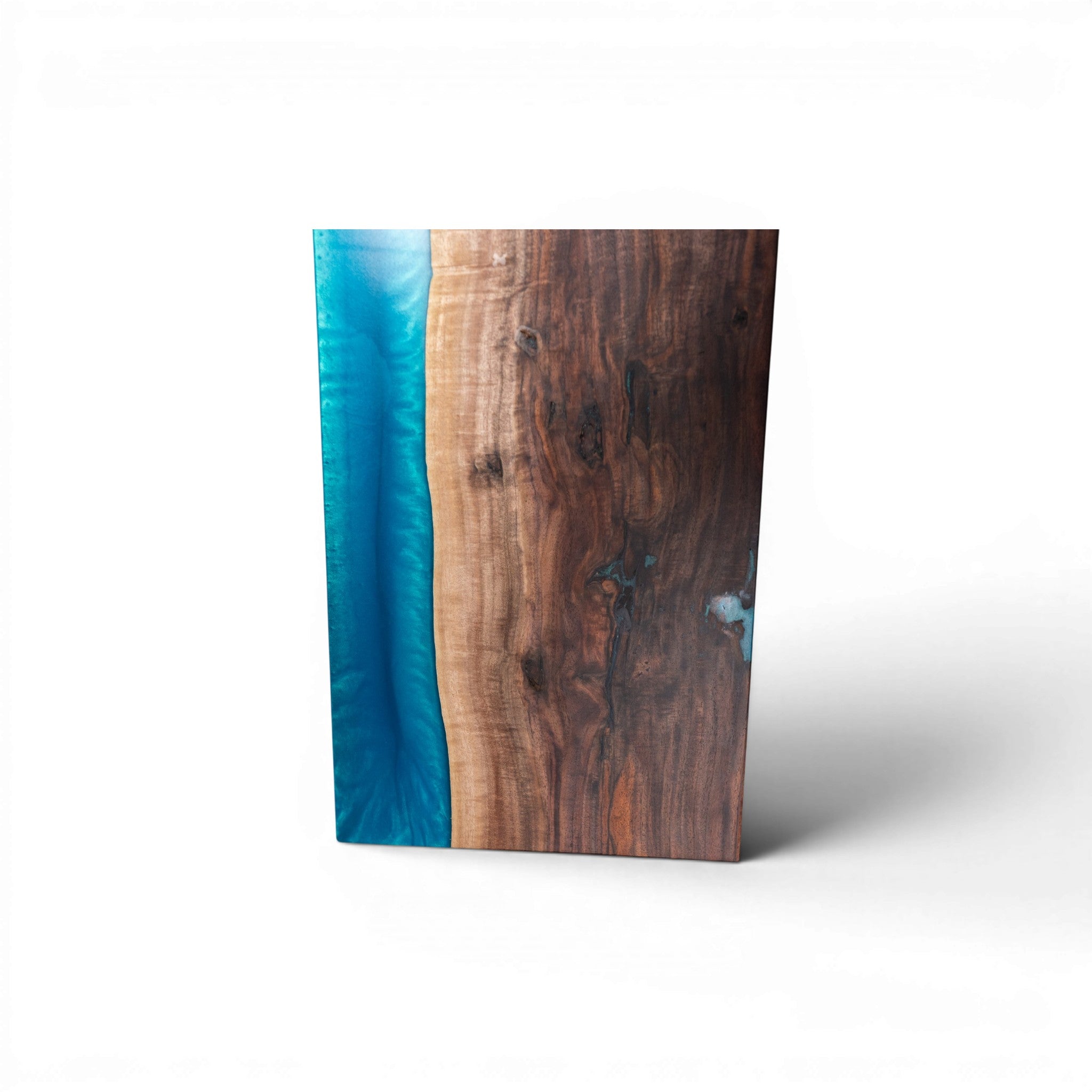 Handcrafted Walnut Wood with Sea Blue Epoxy Charcuterie Board - Serving Platter