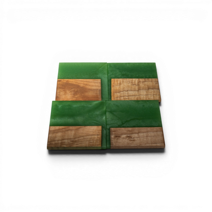 Maple with Jade Epoxy Coaster