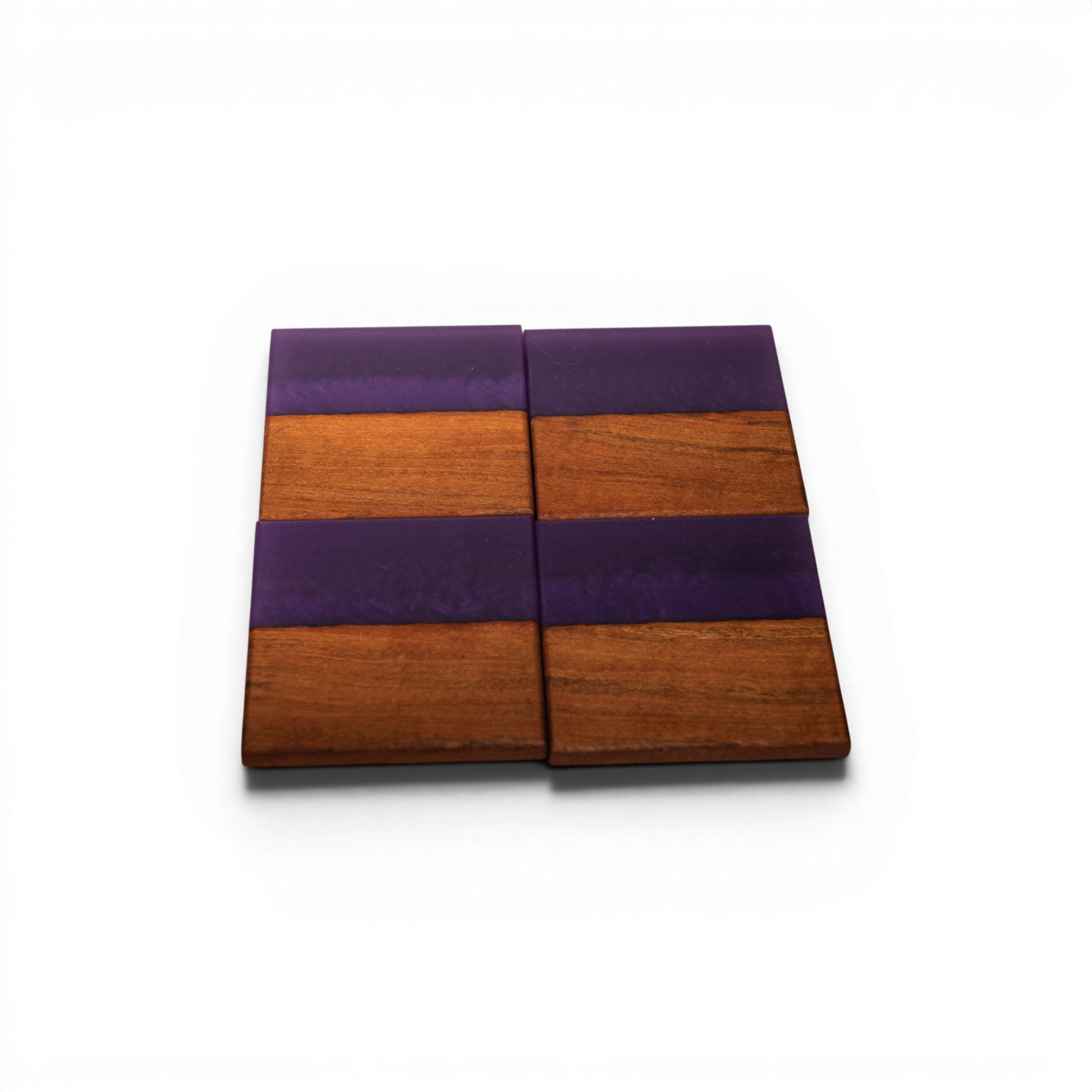Black Cherry Wood with Purple Epoxy Coaster
