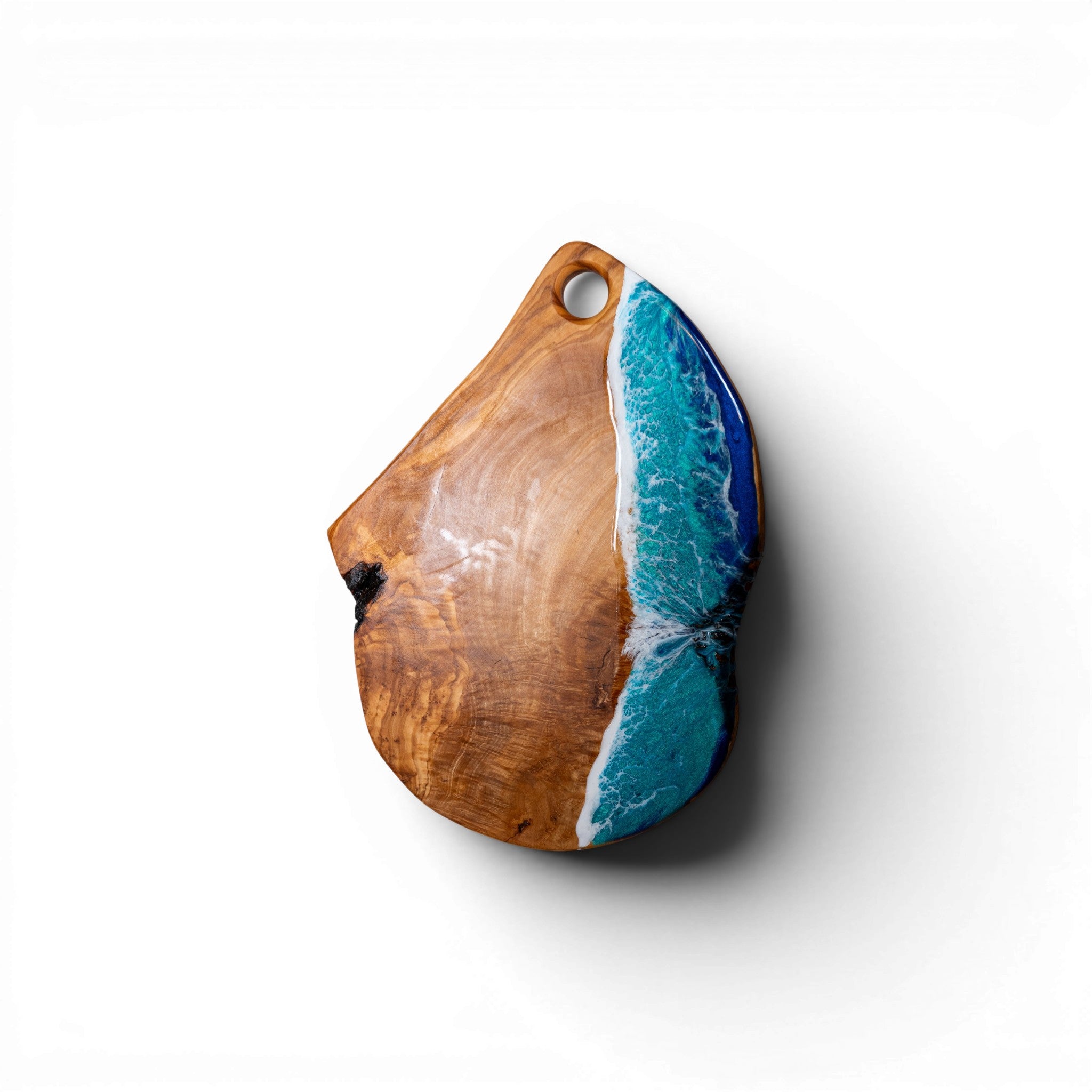 Handcrafted Ocean Wave Olive Wood Charcuterie Board- Serving Platter
